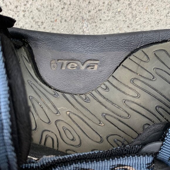 TEVA Geometric Sport Sandals Mens 10 Black Blue Shoes Outdoor Adventure Footwear - Picture 8 of 11